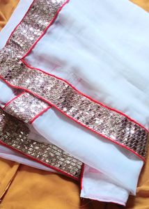 White colour saree without blouse for sale