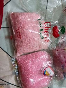 Pink Glass Beads for Crafts