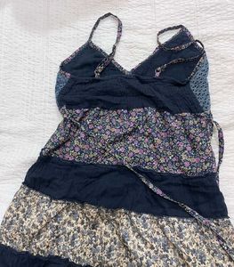 Boho Floral Patchwork Mini Dress