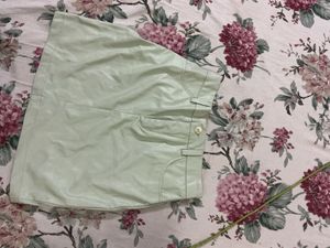 Mint Green Faux Leather Mini Skirt