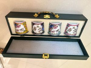 Exquisite Ceramic Thimble Set in Case