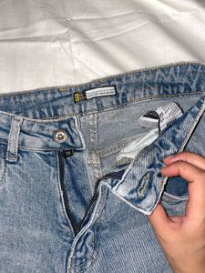 Stone Blue Korean Strechable Wide Legs Jeans