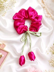 Cute Tulip Scrunchie with Ribbons