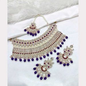 unused new Elegant premium Purple Kundan Jewelry S
