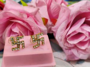 Swastik Diamond Stud