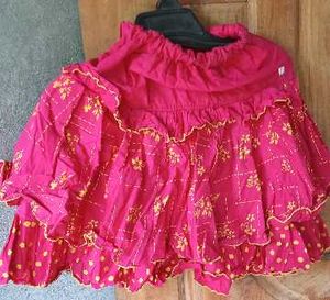 Girls Fuchsia Ruffle Skirt