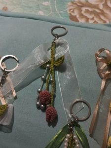 Handmade Beaded Crochet Keychain Charms (Set of 1)