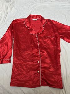 Red Satin Pajama Set