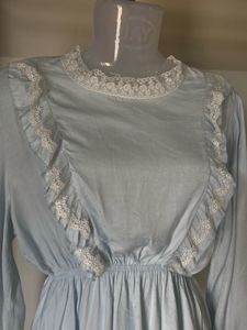 Light Blue Ruffled Lace Top