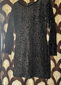 black and silver one piece western dress