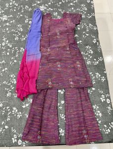 Beautiful Purple Kurta Set with Dupatta