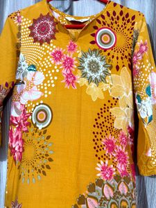 Biba Vibrant Yellow Floral kurta