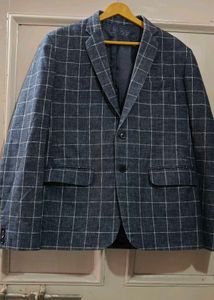 Checked Pattern Gray Blazer