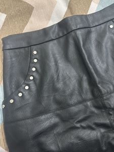 Black Faux Leather Mini Skirt