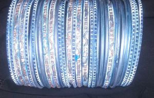 Sky Blue Metallic Bangle Set😘