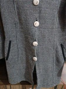 Striped Fur Collar Coat