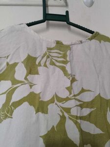 Green Floral Print Kurta