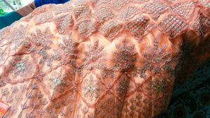 Elegant Peach Designer Lahenga Choli Set with Dupa