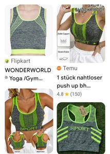 Gray Sports Bra with Neon Accents