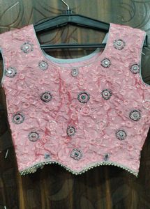 Embellished peach pink leahenga with choli 😍