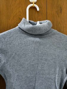 Ribbed Grey Turtleneck Sweater