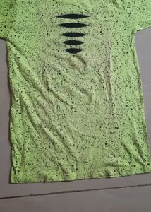 Lime Green Distressed Long Sleeve t shirt