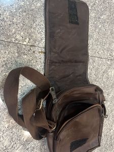 Brown Faux Leather Crossbody Bag