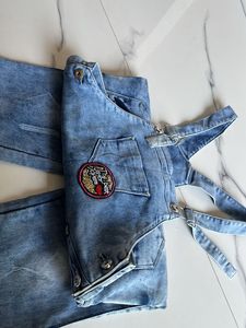 Stylish Blue Denim Overalls