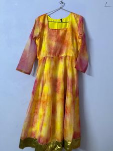 Vibrant Tie-Dye Ethnic Gown