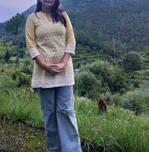 Yellow Embroidered Geet Style Kurta