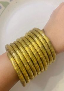 Vintage Gold Tone Stackable Coil Bracelets