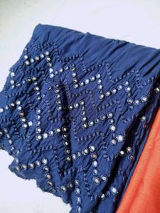 Orange Kurta With Embellished Dupatta