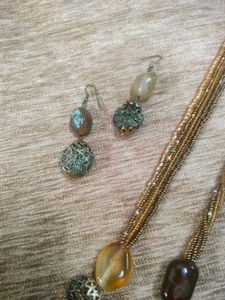 Beaded Necklace and Earring Set