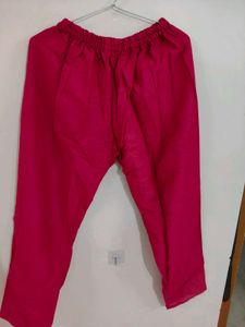Reyon Pink Kurta Set with Lace