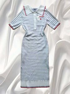 Striped Sailor Collar midi dress 🦪🐮🐚🦢🩰🤍💎