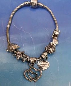 Pandora Inspired Charm Bracelet with Hea