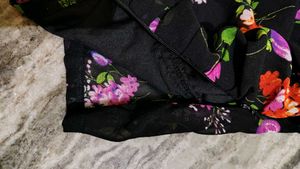 Chic Floral Print Square Neck Top