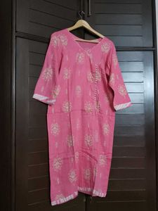 Pink Printed Kurta Set with Dupatta