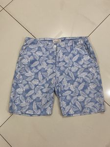 Men's Blue Tropical Print Shorts
