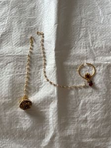 Ethnic Nose Ring with Chain