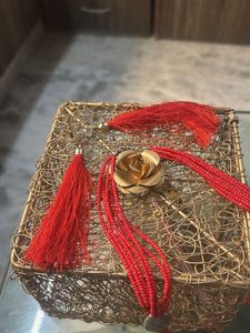 Bohemian Red Beaded Necklace &amp; Tassels