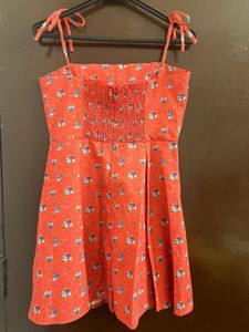 Floral Print Tie Strap Mini Dress