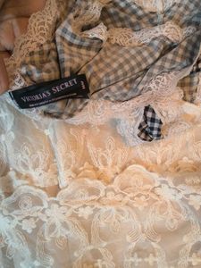 Cute Gingham Briefs with Lace Trim