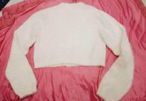 Cream Rib-Knit Cardigan