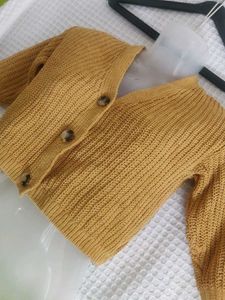 H&amp;M Mustard Knit Cardigan