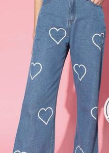 Heart Print Jeans