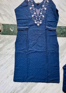 Stylish Blue Kurta Set with Embroidery