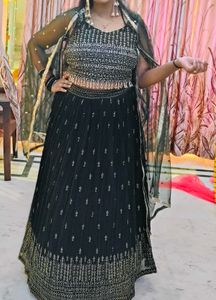 Green Lehenga Choli Set for Mehendi function