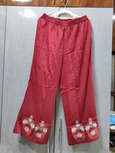 Maroon Embroidered Kurta