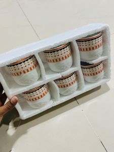 Set of 6 Decorative Coffee Cups